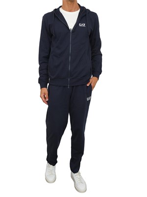 EA7 EMPORIO ARMANI Tuta sportiva blu EA7 Core Identity in jersey di cotone in UOMO