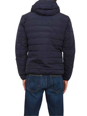 EA7 EMPORIO ARMANI Piumino blu EA7 packable con cappuccio Premium Shield in UOMO