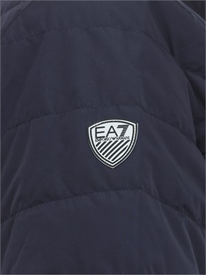 EA7 EMPORIO ARMANI Piumino blu EA7 packable con cappuccio Premium Shield in UOMO