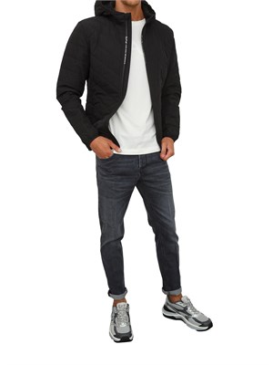 EA7 EMPORIO ARMANI Piumino nero EA7 packable con cappuccio Premium Shield in UOMO