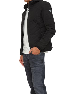 EA7 EMPORIO ARMANI Piumino nero EA7 packable con cappuccio Premium Shield in UOMO