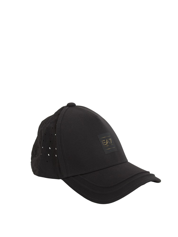 EA7 EMPORIO ARMANI Cappello baseball EA7 nero con logo oro