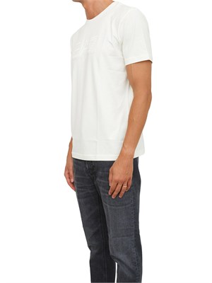 EA7 EMPORIO ARMANI T-shirt a maniche corte avorio EA7 Visibility in jersey stretch di cotone in UOMO
