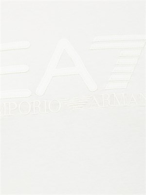 EA7 EMPORIO ARMANI T-shirt a maniche corte avorio EA7 Visibility in jersey stretch di cotone in UOMO
