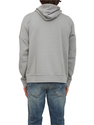 EA7 EMPORIO ARMANI Felpa con cappuccio grigio EA7 Visibility in misto cotone in UOMO
