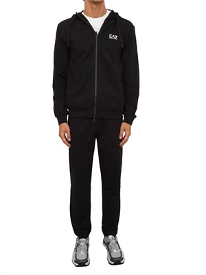 EA7 EMPORIO ARMANI Tuta sportiva nero EA7 Core Identity in jersey di cotone in UOMO