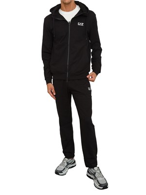 EA7 EMPORIO ARMANI Tuta sportiva nero EA7 Core Identity in jersey di cotone in UOMO