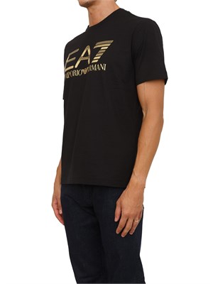 EA7 EMPORIO ARMANI T-shirt bianco EA7 Logo Series in cotone con maxi logo in UOMO