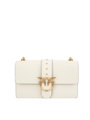 Borsa a spalla Pinko in pelle liscia bianca in DONNA