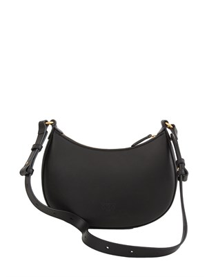 Borsa a spalla Pinko modello Half Moon in pelle nera con logo in DONNA