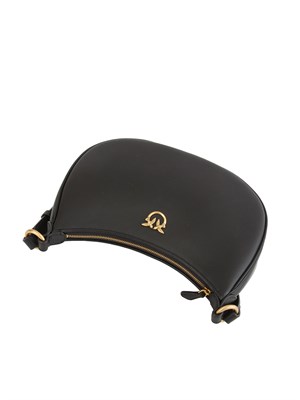 Borsa a spalla Pinko modello Half Moon in pelle nera con logo in DONNA