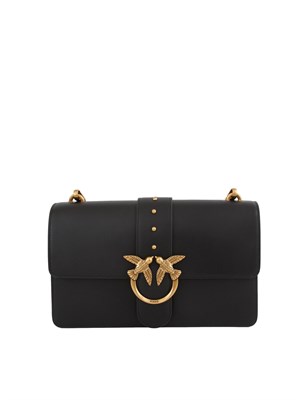 Borsa a spalla Pinko in pelle liscia nera in DONNA
