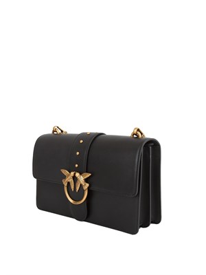 Borsa a spalla Pinko in pelle liscia nera in DONNA