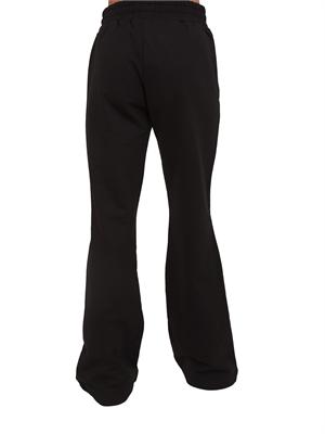 Pantaloni jogger Pinko modello flare in morbido cotone nero e logo a contrasto in DONNA