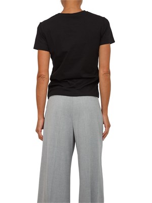 T-shirt Pinko in cotone nero con ricamo logo in cristalli in DONNA