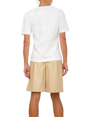 T-shirt Pinko in jersey di puro cotone bianco con ricamo cuore in DONNA