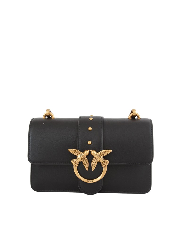 Borsa a tracolla Pinko in pelle liscia nera