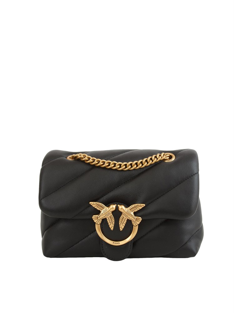 Borsa Mini Love Bag Puff Pinko in pelle nera