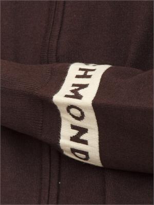 Cardigan zip Richmond X uomo in misto viscosa marrone in UOMO