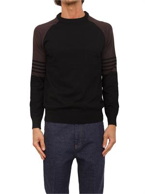 Maglia girocollo Richmond X uomo in misto lana nero e marrone in UOMO