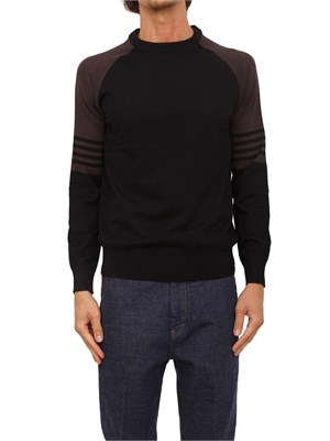 Maglia girocollo Richmond X uomo in misto lana nero e marrone in UOMO