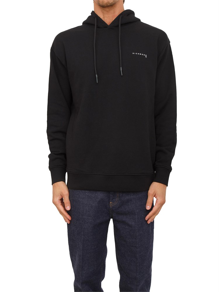 Felpa cappuccio Richmond X uomo in cotone nero