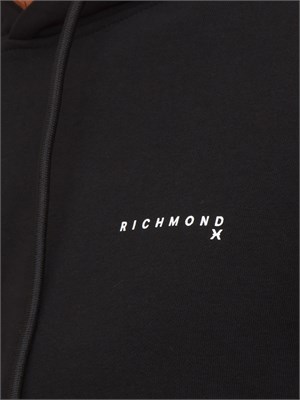 Felpa cappuccio Richmond X uomo in cotone nero in UOMO