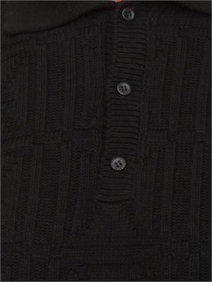 Maglia Richmond X uomo in lana nera con lavorazione logo all over in UOMO