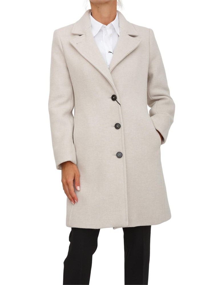Cappotto Marella in misto lana avorio con fit regular