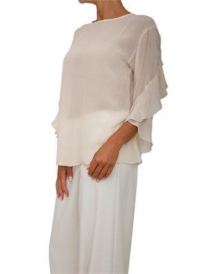 Blusa Marella in viscosa rosa cipria con maniche a balze in DONNA