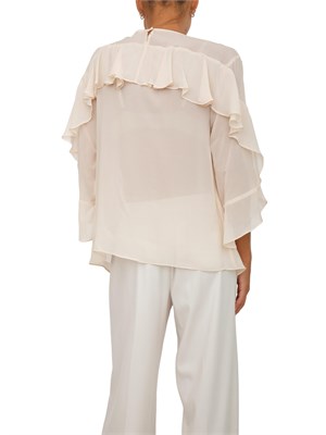 Blusa Marella in viscosa rosa cipria con maniche a balze in DONNA