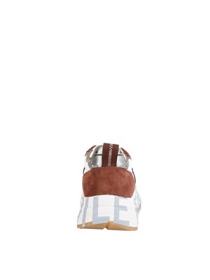 Sneaker Voile Blanche in suede e tessuto tecnico beige e cuoio in DONNA
