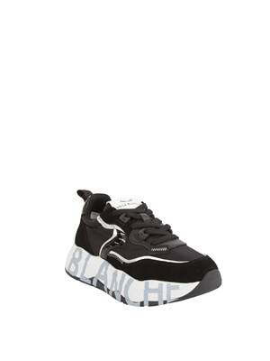 Sneaker Voile Blanche in suede e tessuto tecnico nero in DONNA