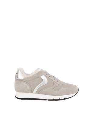 Sneakers Voile Blanche in suede tortora con pelliccia interna in DONNA