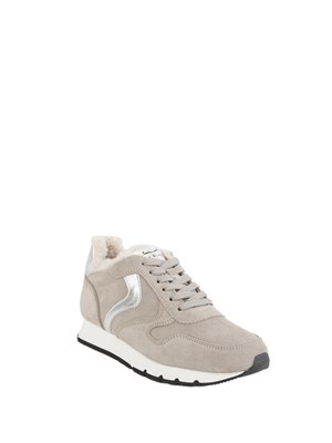 Sneakers Voile Blanche in suede tortora con pelliccia interna in DONNA