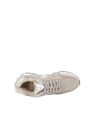 Sneakers Voile Blanche in suede tortora con pelliccia interna in DONNA