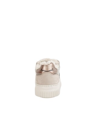 Sneakers Voile Blanche in suede e lana grigia con pelliccia interna in DONNA