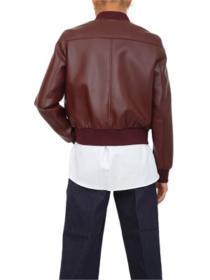 TWIN-SET Giubbino Twinset effetto pelle bordeaux con bottoni oro logati in DONNA