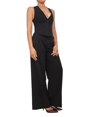 TWIN-SET Gilet Twinset in misto viscosa nero con taglio corto dietro in DONNA