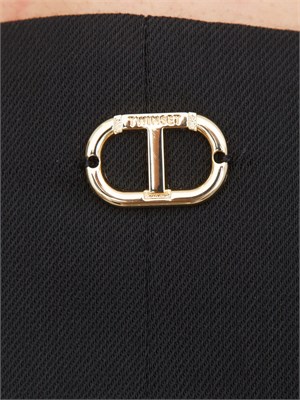 TWIN-SET Gilet Twinset in misto viscosa nero con taglio corto dietro in DONNA