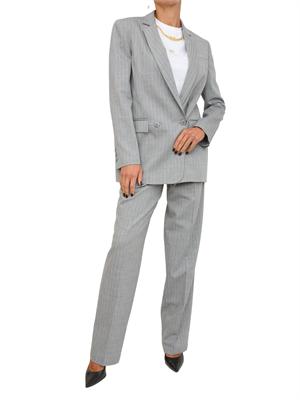 TWIN-SET Pantaloni sartoriali Twinset in tessuto gessato di misto lana grigio in DONNA