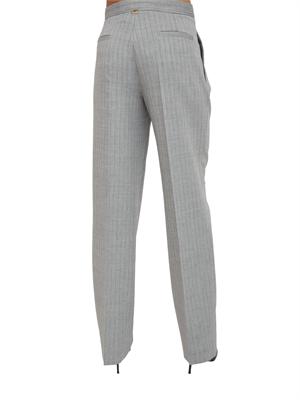 TWIN-SET Pantaloni sartoriali Twinset in tessuto gessato di misto lana grigio in DONNA