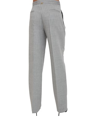 TWIN-SET Pantaloni sartoriali Twinset in tessuto gessato di misto lana grigio in DONNA