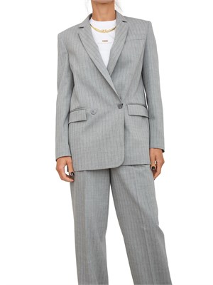 TWIN-SET Giacca blazer Twinset modello sartoriale in misto lana grigia in DONNA