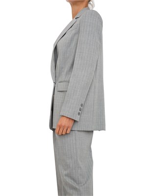 TWIN-SET Giacca blazer Twinset modello sartoriale in misto lana grigia in DONNA