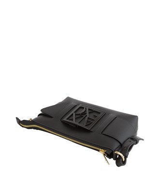 Borsa a tracolla Armani Exchange in ecopelle nera con logo in DONNA