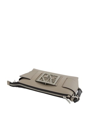 Borsa a tracolla Armani Exchange in ecopelle tortora con logo in DONNA