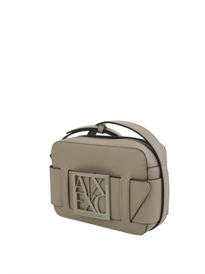 Borsa a tracolla Armani Exchange in ecopelle tortora con logo in DONNA