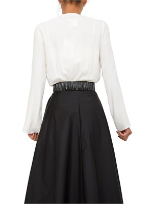 Body Elisabetta Franchi in georgette bianco panna con dettagli gioiello in DONNA