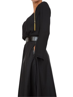 Body Elisabetta Franchi in georgette nero con dettagli gioiello in DONNA